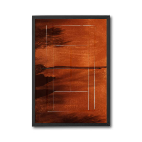 Minimal Tennis Court Décor Poster, Contemporary Non-Figurative Sports Wall Poster