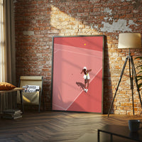 Minimal Tennis Player Print – Contemporary Sports Wall Décor