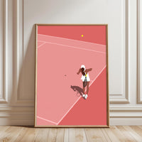 Minimal Tennis Player Print – Contemporary Sports Wall Décor