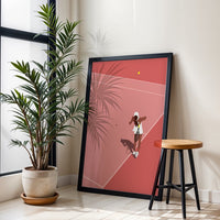 Minimal Tennis Player Print – Contemporary Sports Wall Décor