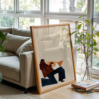 Simple Trumpet Player Print, Jazz Music Home Wall Poster