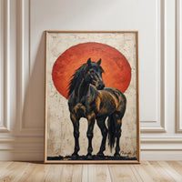 Miranda M Horse Red Sun Aesthetic Home Art Décor Poster Print