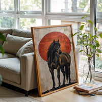 Miranda M Horse Red Sun Aesthetic Home Art Décor Poster Print