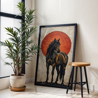 Miranda M Horse Red Sun Aesthetic Home Art Décor Poster Print