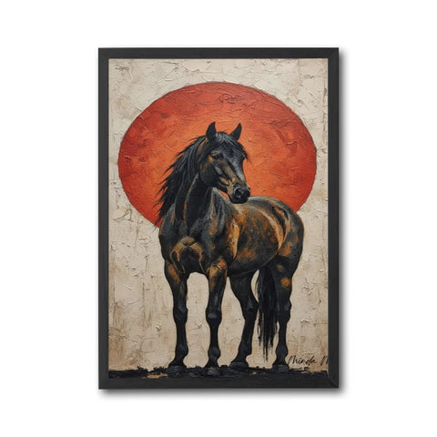 Miranda M Horse Red Sun Aesthetic Home Art Décor Poster Print