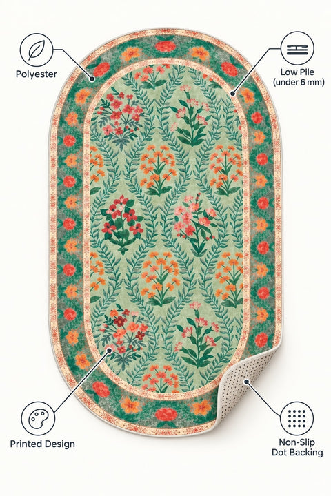 Mitos Ethnic Vintage Area Rug – Orange – features