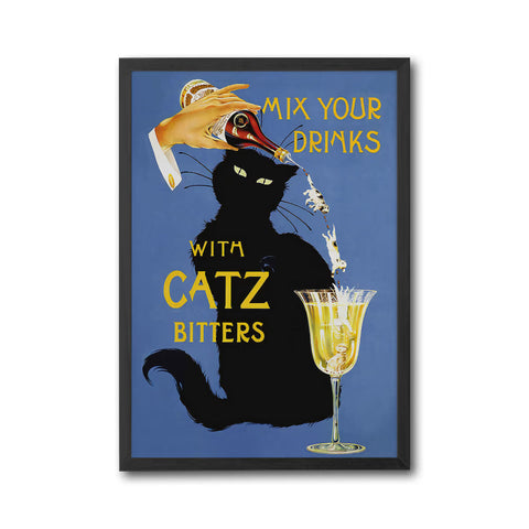 Mix Your Drinks with Catz Bitters Nostalgic Décor Poster Wall Print