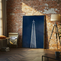 Sleek Aviation Décor Print, Understated Airplane Wall Poster, Blue Sky Jet Artwork, Travel Decor for Pilots