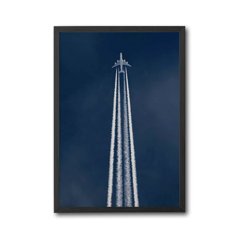 Sleek Aviation Décor Print, Understated Airplane Wall Poster, Blue Sky Jet Artwork, Travel Decor for Pilots