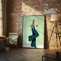 Contemporary Figurative Décor Print, Expressive Woman Portrait Painting, Fashion-Inspired Wall Print for Home Decor