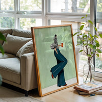 Contemporary Figurative Décor Print, Expressive Woman Portrait Painting, Fashion-Inspired Wall Print for Home Decor