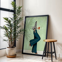 Contemporary Figurative Décor Print, Expressive Woman Portrait Painting, Fashion-Inspired Wall Print for Home Decor