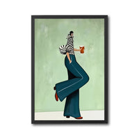 Contemporary Figurative Décor Print, Expressive Woman Portrait Painting, Fashion-Inspired Wall Print for Home Decor