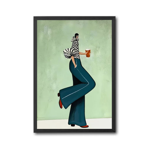 Contemporary Figurative Décor Print, Expressive Woman Portrait Painting, Fashion-Inspired Wall Print for Home Decor