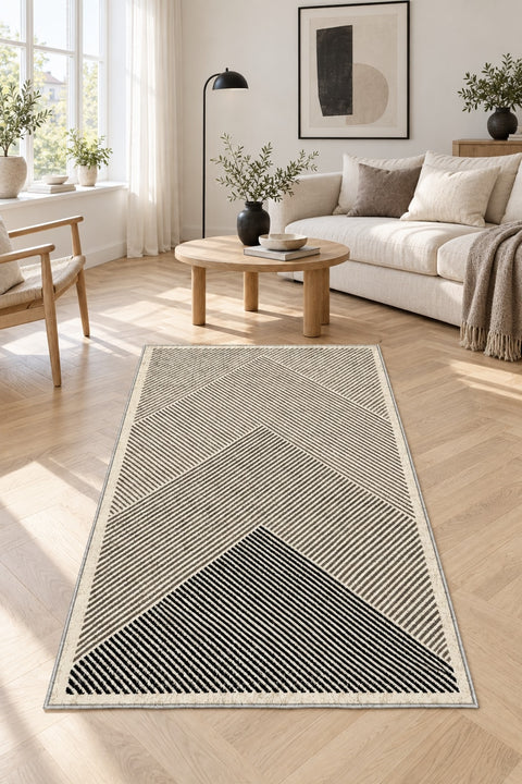 Modern Kitchen Area Rug – Beige in a living room