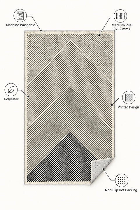 Modern Kitchen Area Rug – Beige – features
