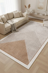 Modern Kitchen Area Rug – Brown in a living room