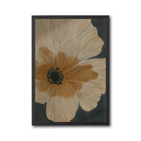 Minimal Mid Century Botanical Wall Poster, Minimal Expressive Floral Line Art in Beige and Orange for Living Room Decor
