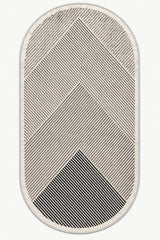 Modern Oval Kitchen Rug – Beige