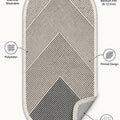 Modern Oval Kitchen Rug – Beige – features