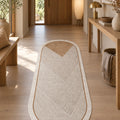 Modern Oval Kitchen Rug – Brown in a hallway