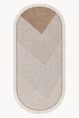 Modern Oval Kitchen Rug – Brown