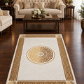 Modern Printed Area Rug in a living room