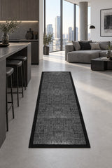 Modern Solid Runner Rug in a kitchen