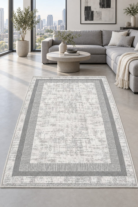 Modern Washable Area Rug in a living room