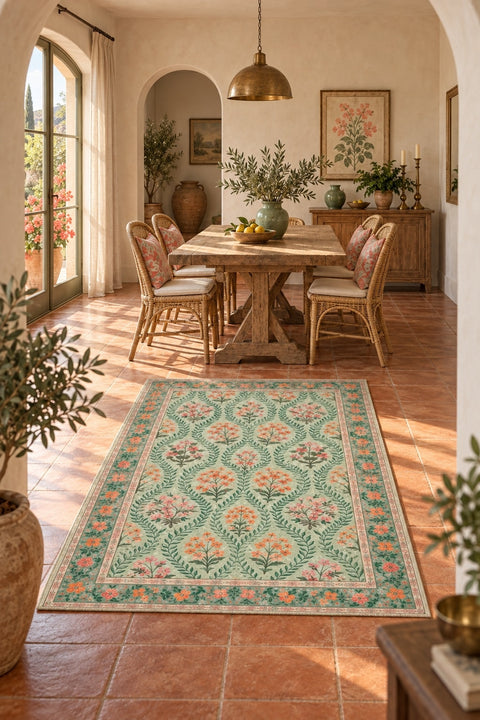 Modern Washable Area Rug in a dining room