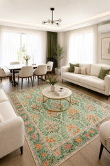Modern Washable Area Rug in a living room