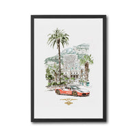 Monaco Ferrari Décor Poster – Aesthetic Red Sports Car Wall Décor, Monaco GP Racing Print