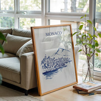 MONACO Understated Wall Poster – Contemporary Monaco Illustration Home Wall Poster