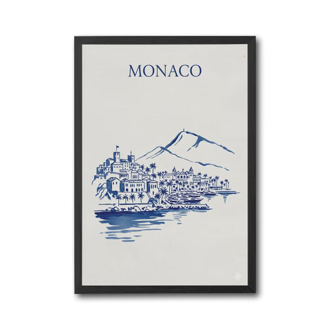 MONACO Understated Wall Poster – Contemporary Monaco Illustration Home Wall Poster
