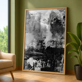 Monochrome Abstract Modern Wall Art – Black and White Urban Scene