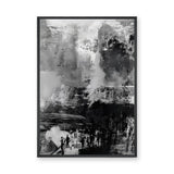 Monochrome Abstract Modern Wall Art – Black and White Urban Scene
