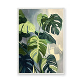 Monstera Leaves Botanical Wall Art – Painted Green Plant Print