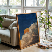 Moon and Clouds Aesthetic Home Art Décor Poster Print