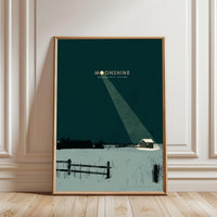 Moonshine Dreamworks Artists After Dark Wall Poster – Minimal Moonlit Landscape Wall Poster