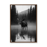 Moose Forest Photography Modern Wall Art – Misty Mountain Lake
