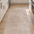 Moreno Modern Kitchen Rug – Beige in a kitchen