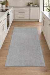 Moreno Modern Kitchen Rug – Gray in a kitchen