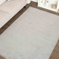Moreno Modern Kitchen Rug – Gray in a living room