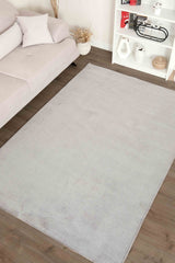 Moreno Modern Kitchen Rug – Gray in a living room