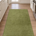 Moreno Modern Kitchen Rug – Green in a kitchen