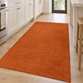 Moreno Modern Kitchen Rug – Terracotta in a kitchen