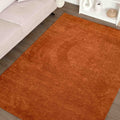 Moreno Modern Kitchen Rug – Terracotta in a living room