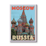 Moscow Russia Vintage Wall Art – Saint Basil's Cathedral Travel Print