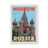 Moscow Russia Vintage Wall Art – Saint Basil's Cathedral Travel Print