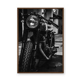 Motorcycle Photography Modern Wall Art – Black and White Vintage Front View